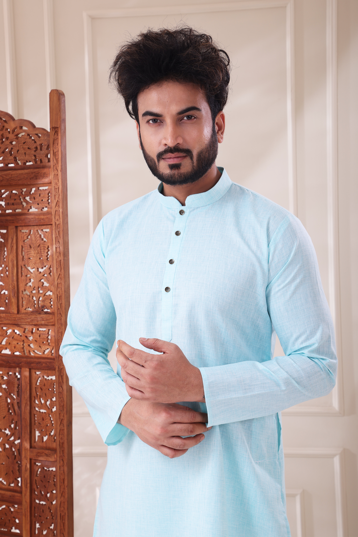 Blue Kurta Set For Men