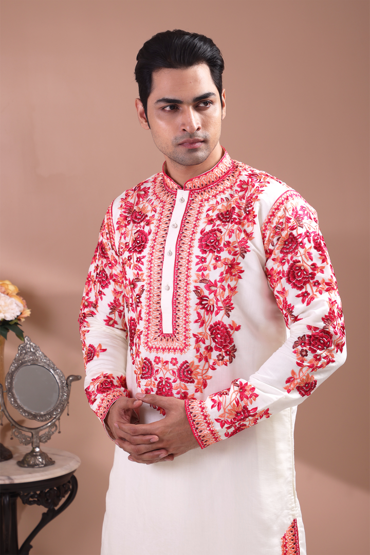 Handwork Self Design Kurta Set