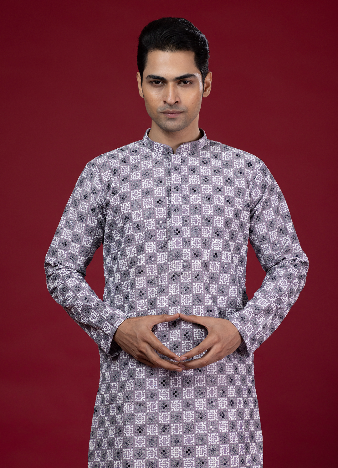 Lavender Thread Work & Sequin Kurta Set