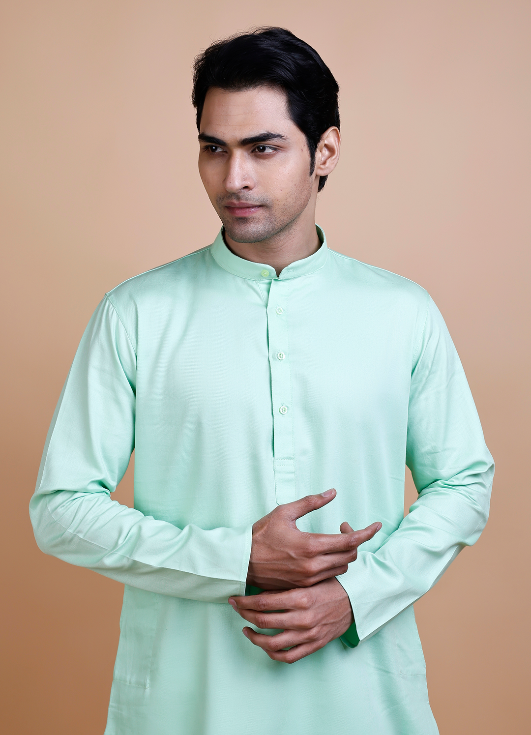 Light Green Cotton Kurta Set