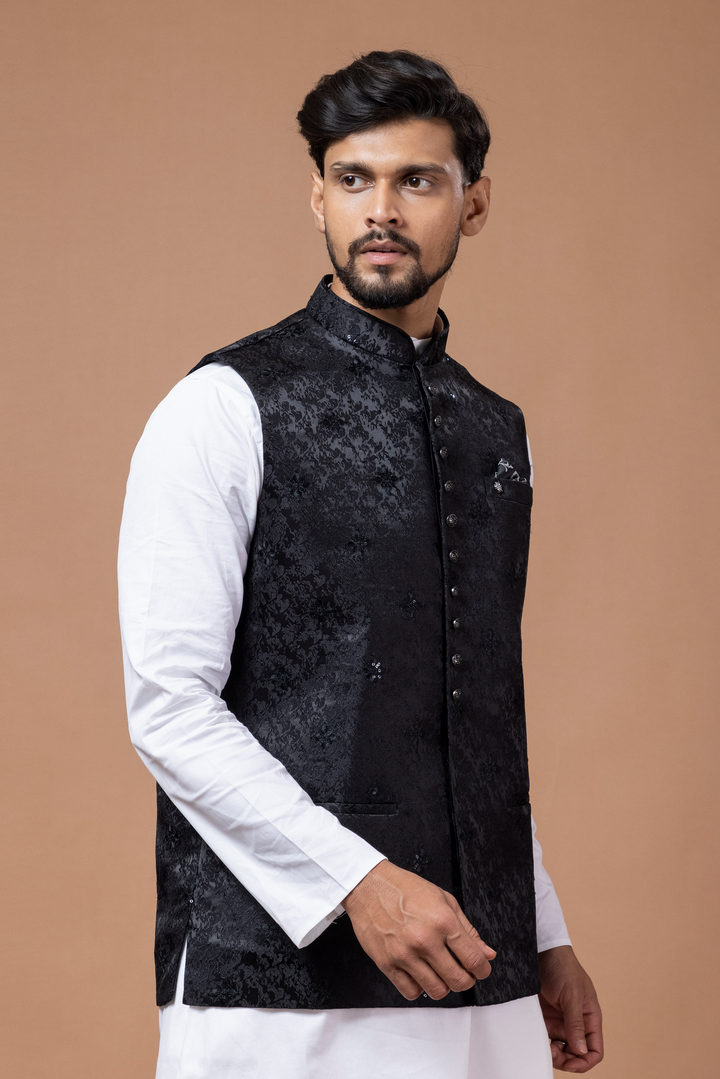 Black Nehru Jacket For Men