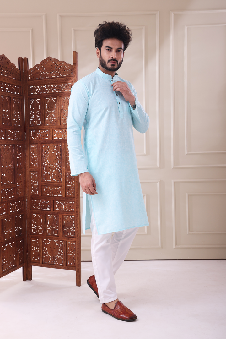 Blue Kurta Set For Men