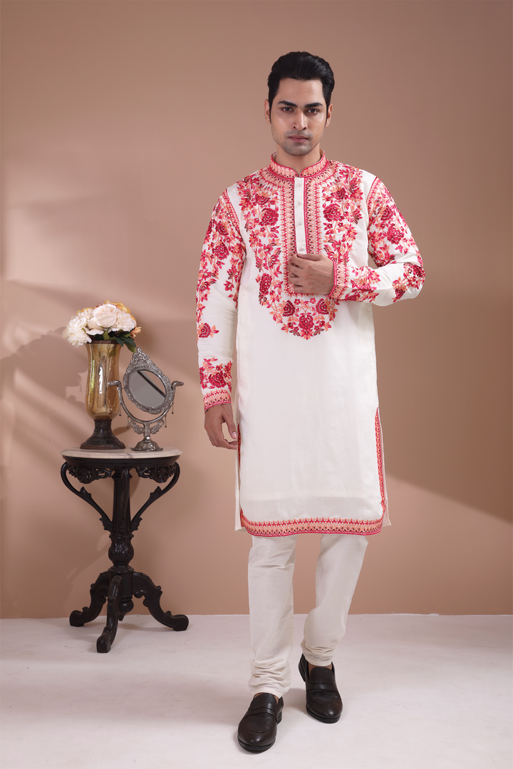 Handwork Self Design Kurta Set