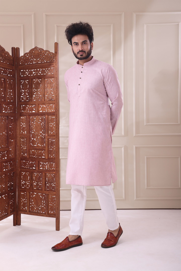 Purple Kurta Set For Men