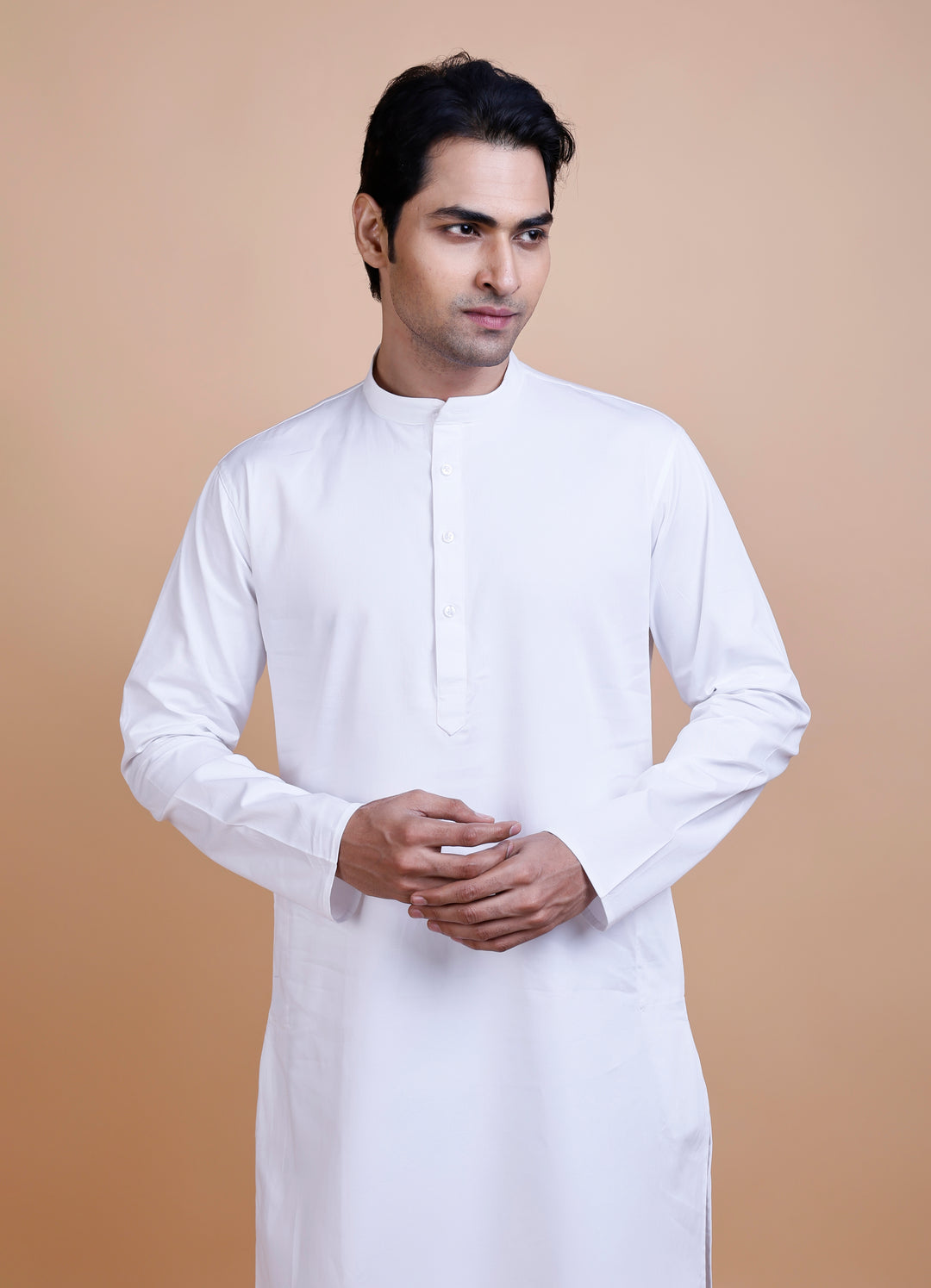 White Cotton Kurta Set