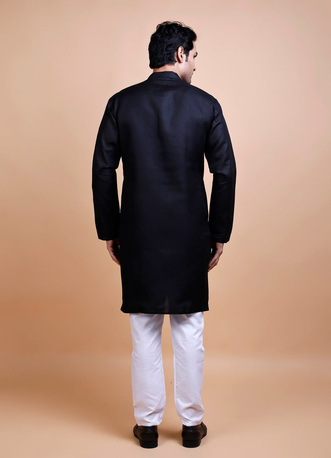 Black Cotton Blend Kurta Set