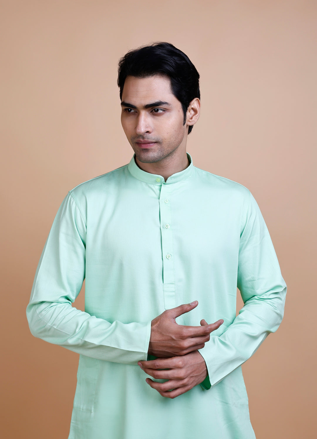 Light Green Cotton Kurta Set