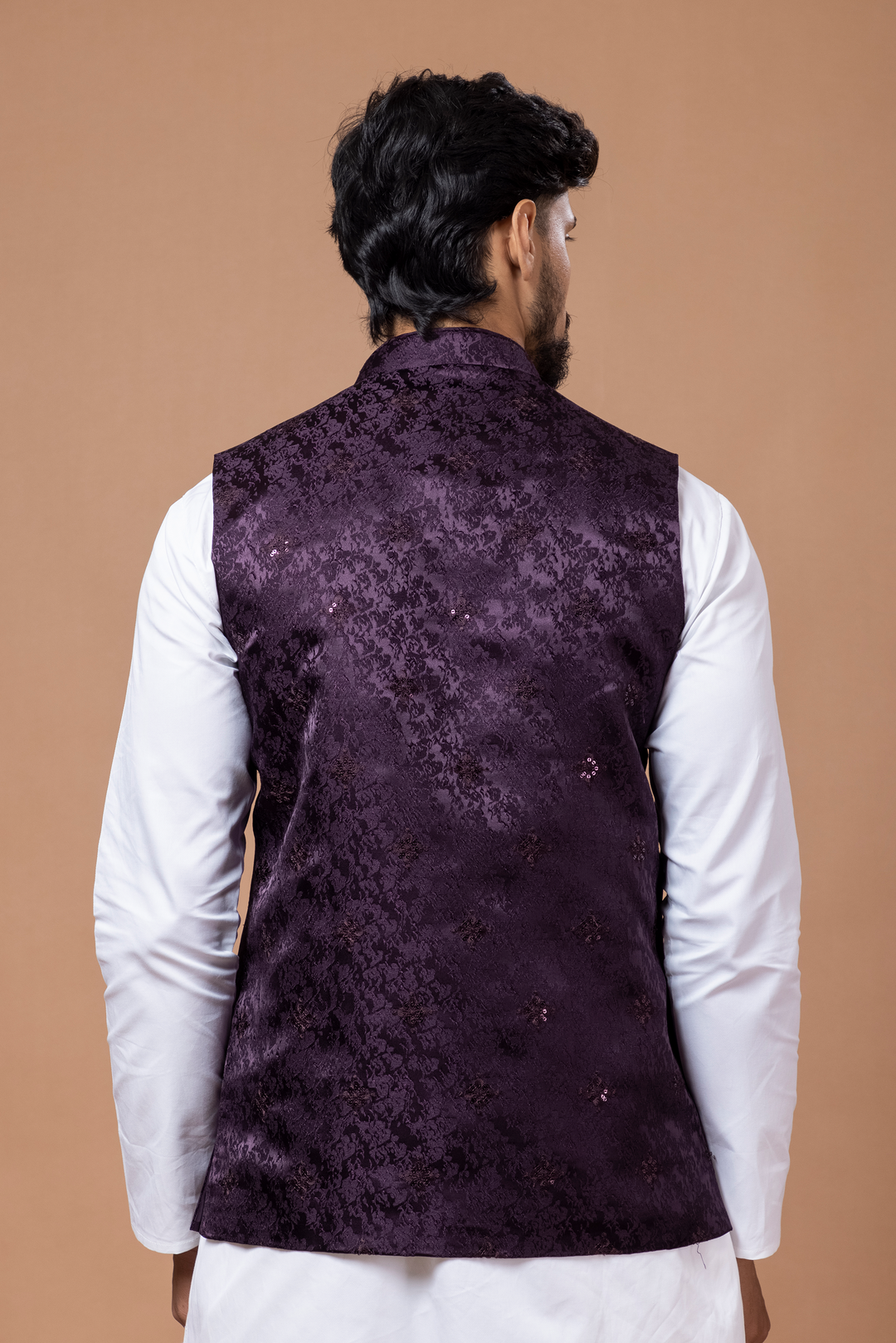 Purple Nehru Jacket For Men