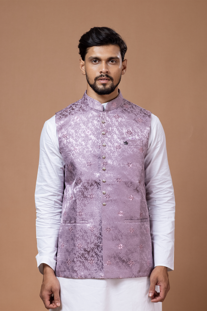 Lavender Nehru Jacket For Men