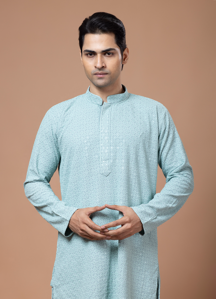 Sea Green Chikankari Kurta Set