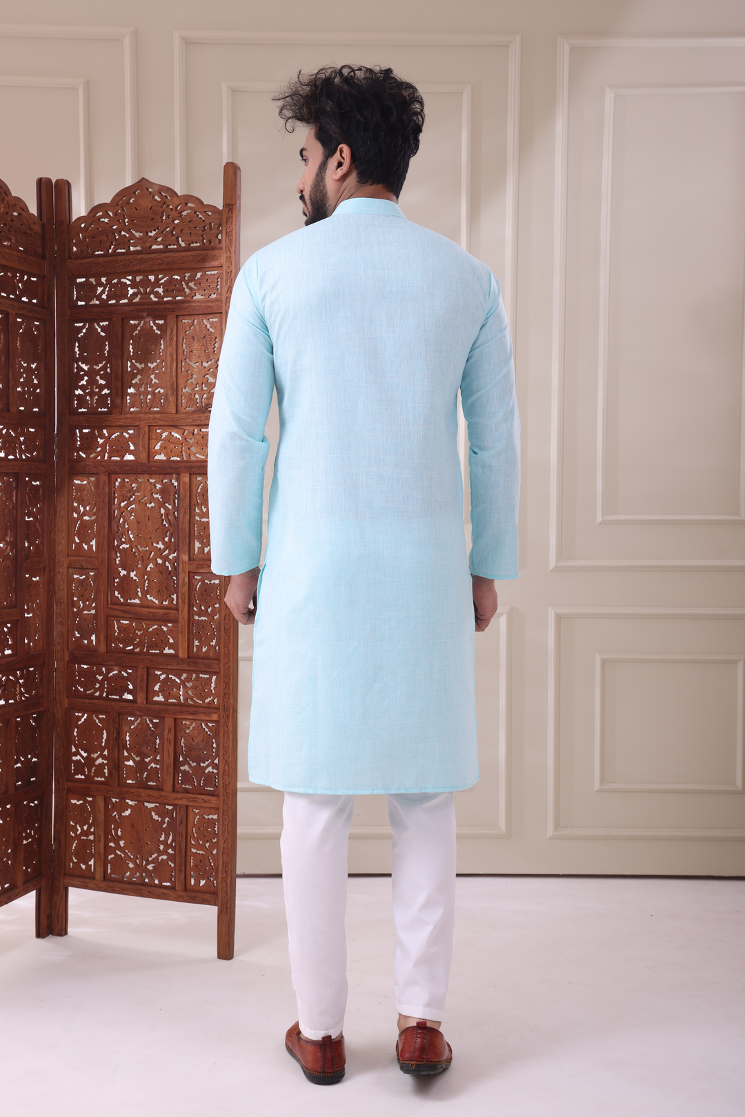 Blue Kurta Set For Men