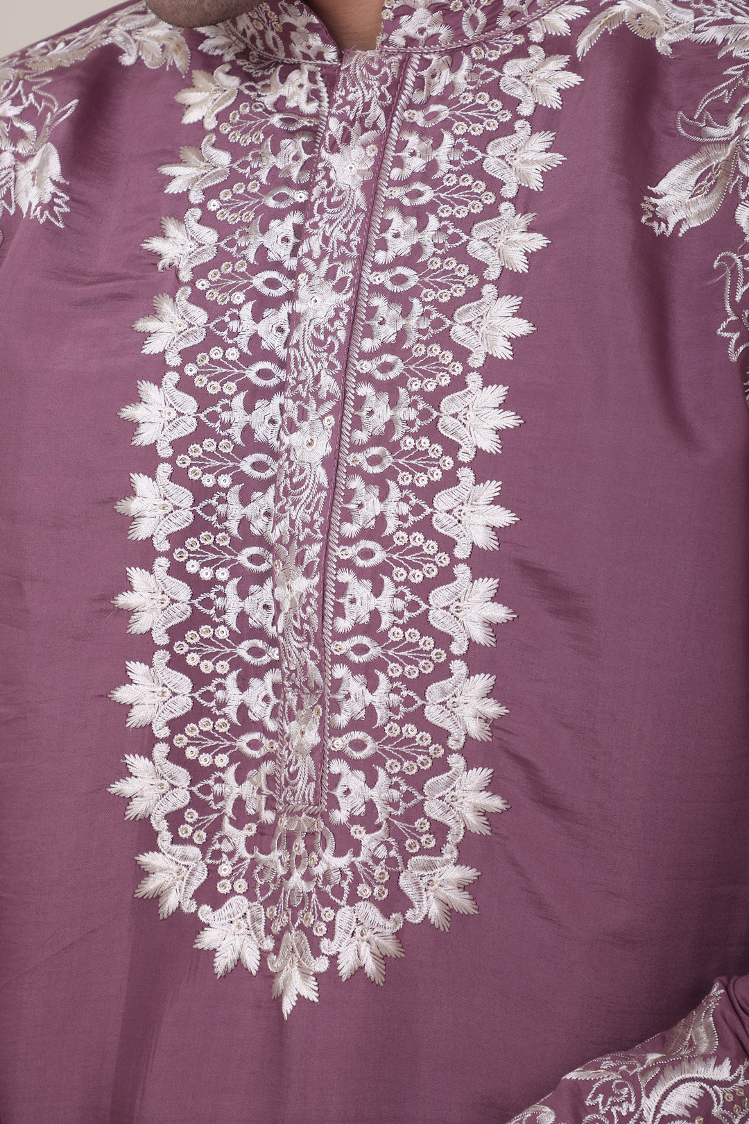 Mauve Embroidered Kurta