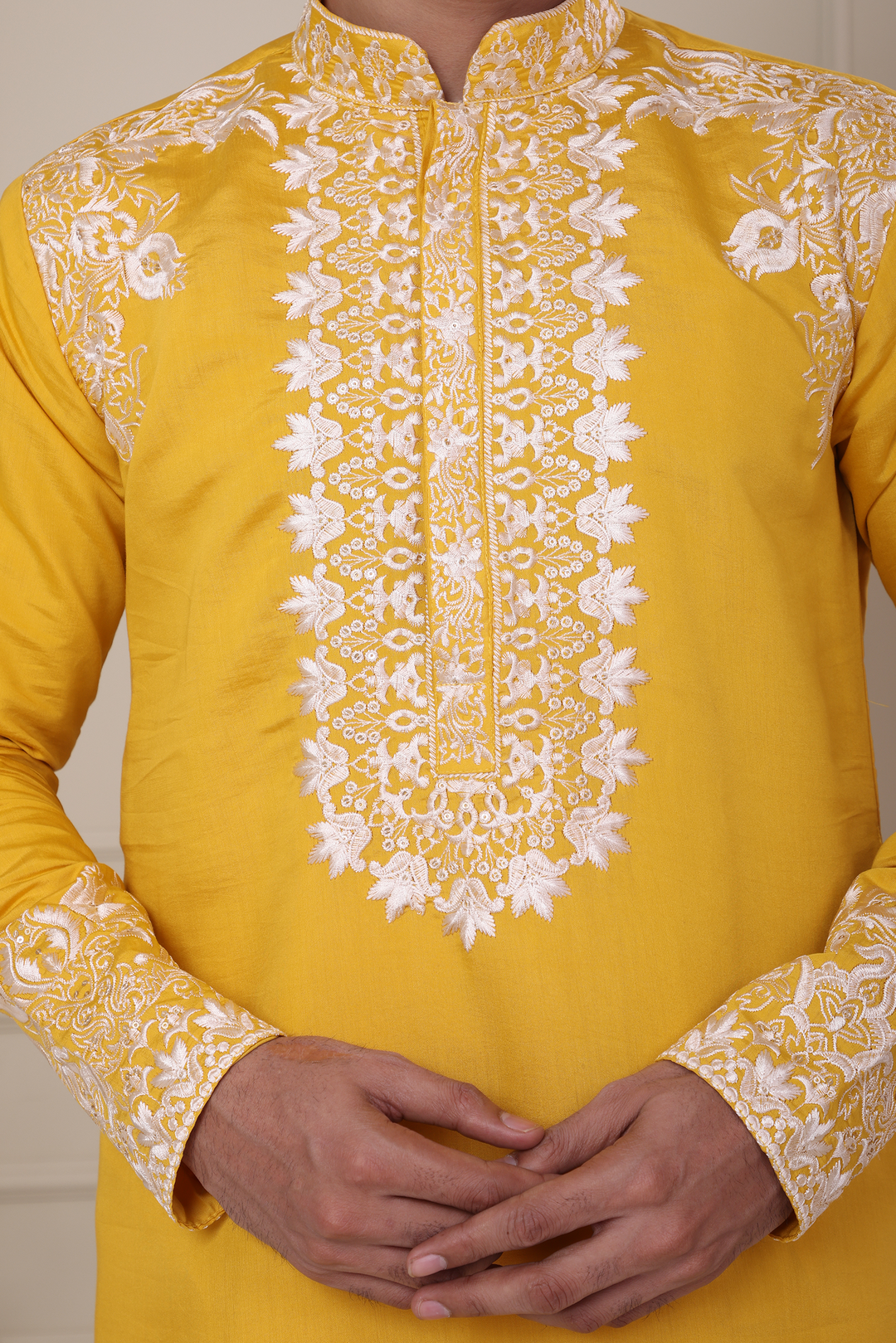 Yellow Embroidered Kurta