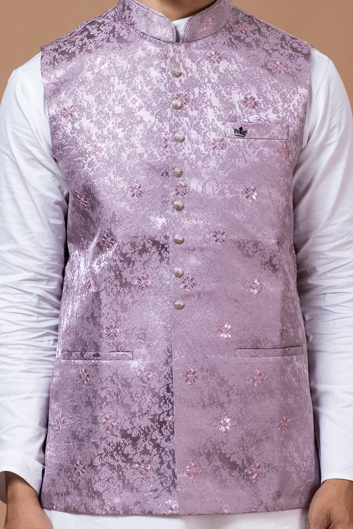 Lavender Nehru Jacket For Men