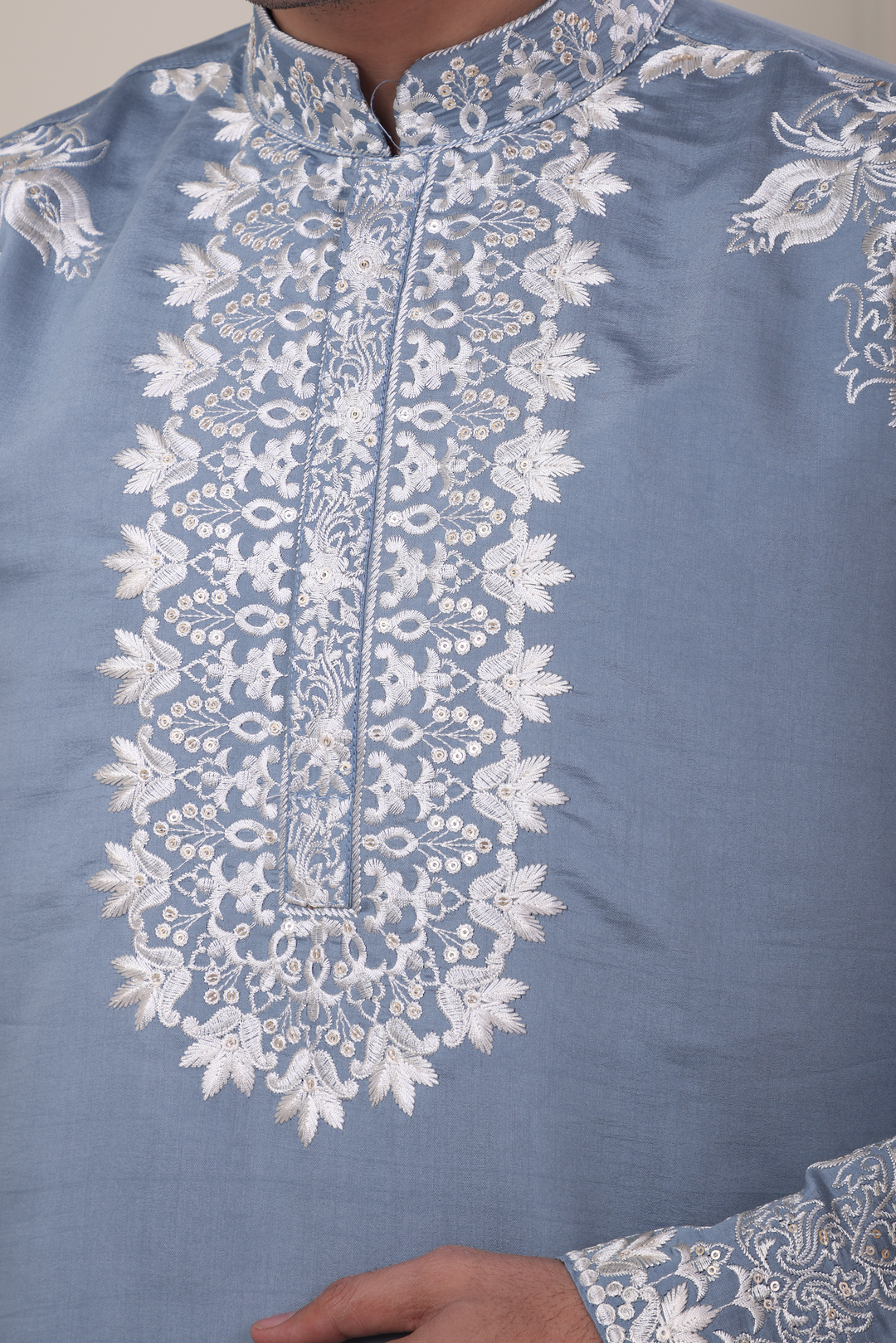 Grey Embroidered Kurta