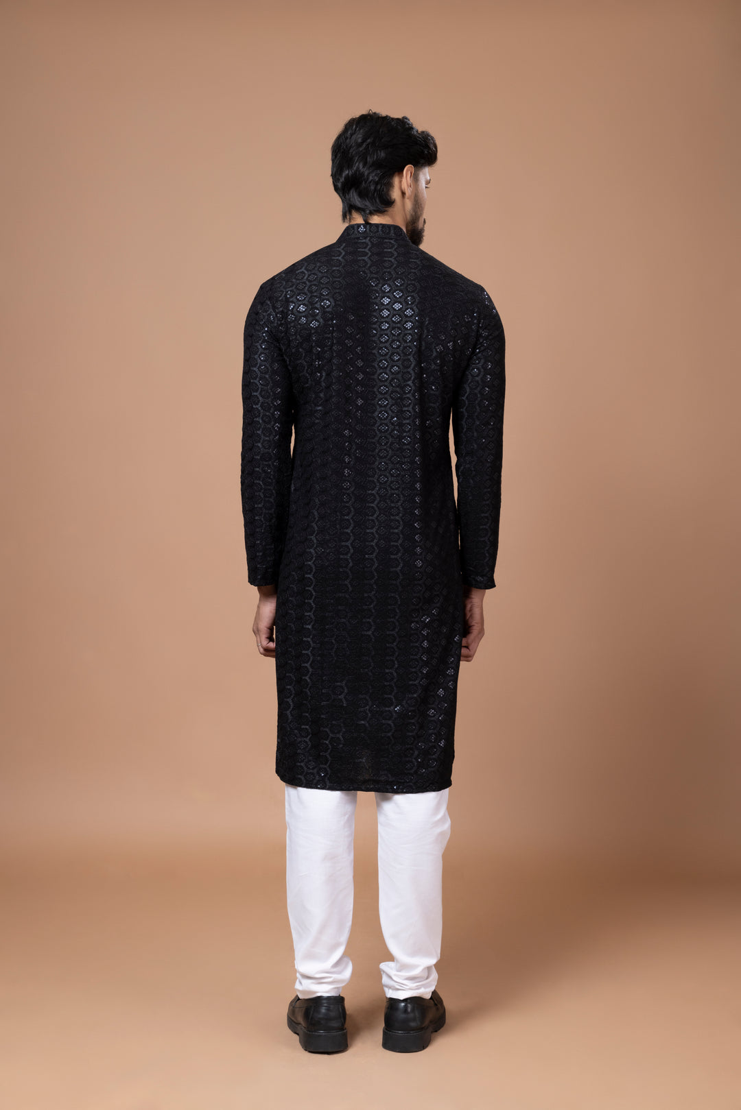 Black Chikankari Sequin Kurta Set