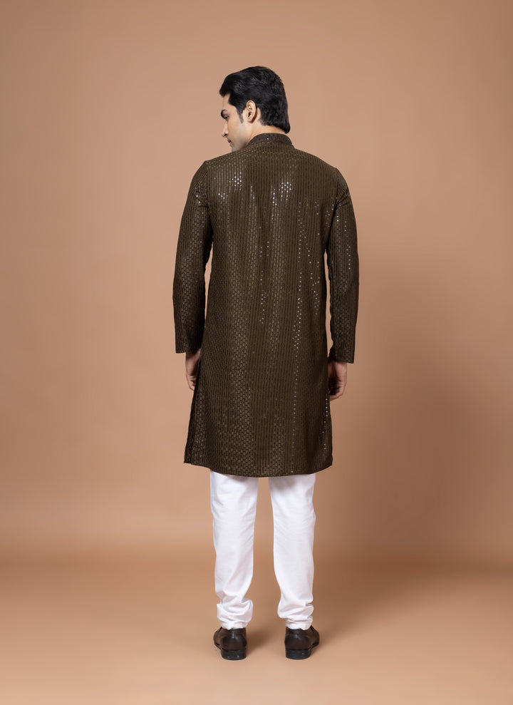 Mehendi Green Sequin Kurta Set