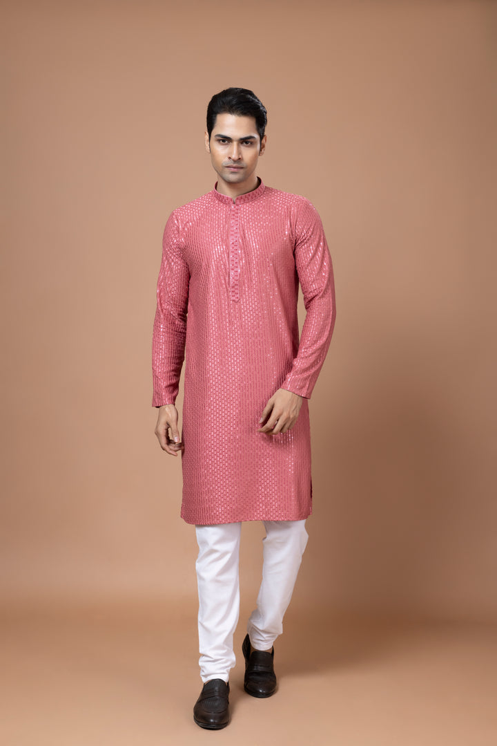 Dark Pink Sequin Kurta Set