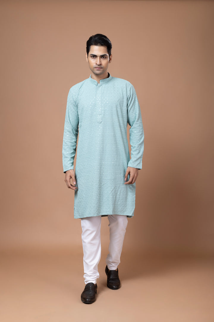 Sea Green Chikankari Kurta Set